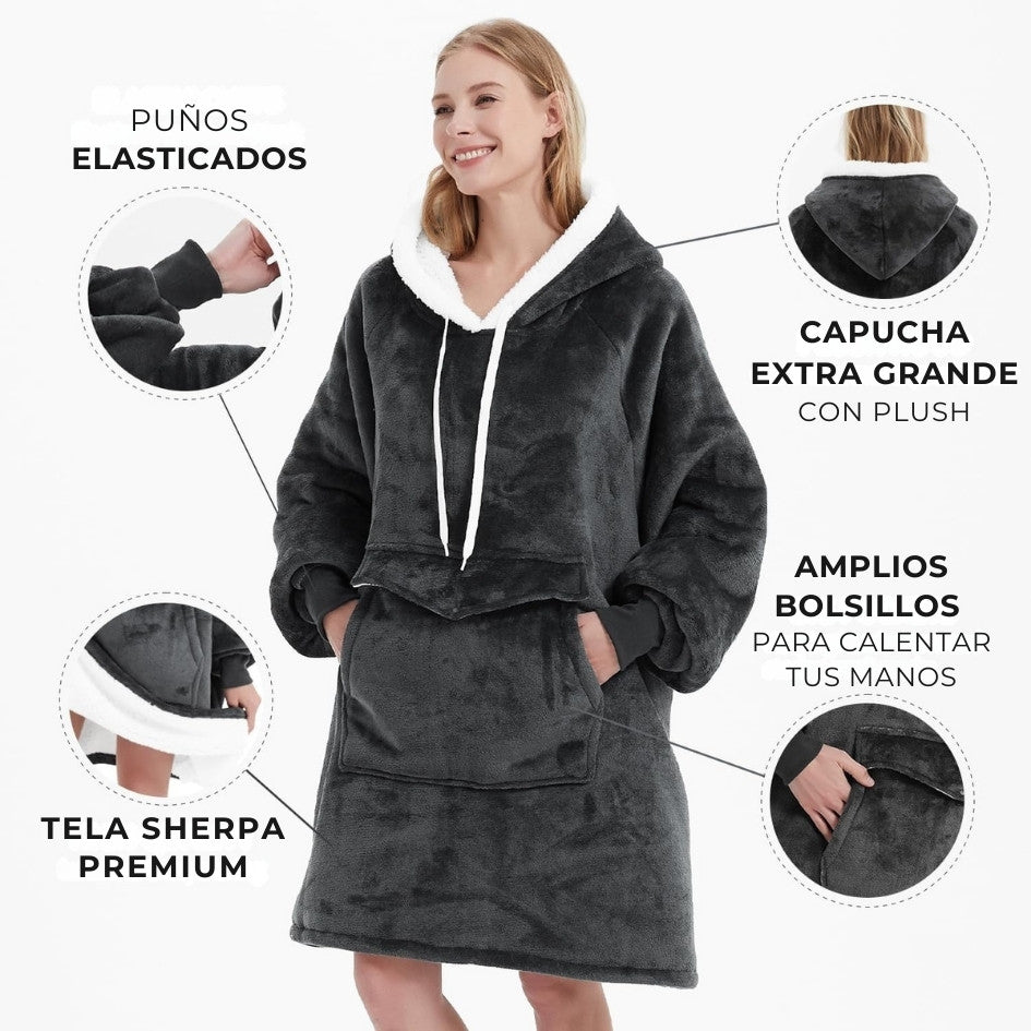 HugWear™ Abrigo oversize tipo sherpa